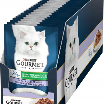 Mokra karma dla kota 85gx26 Gourmet Perle CIELĘCINA z WARZYWAMI saszetka