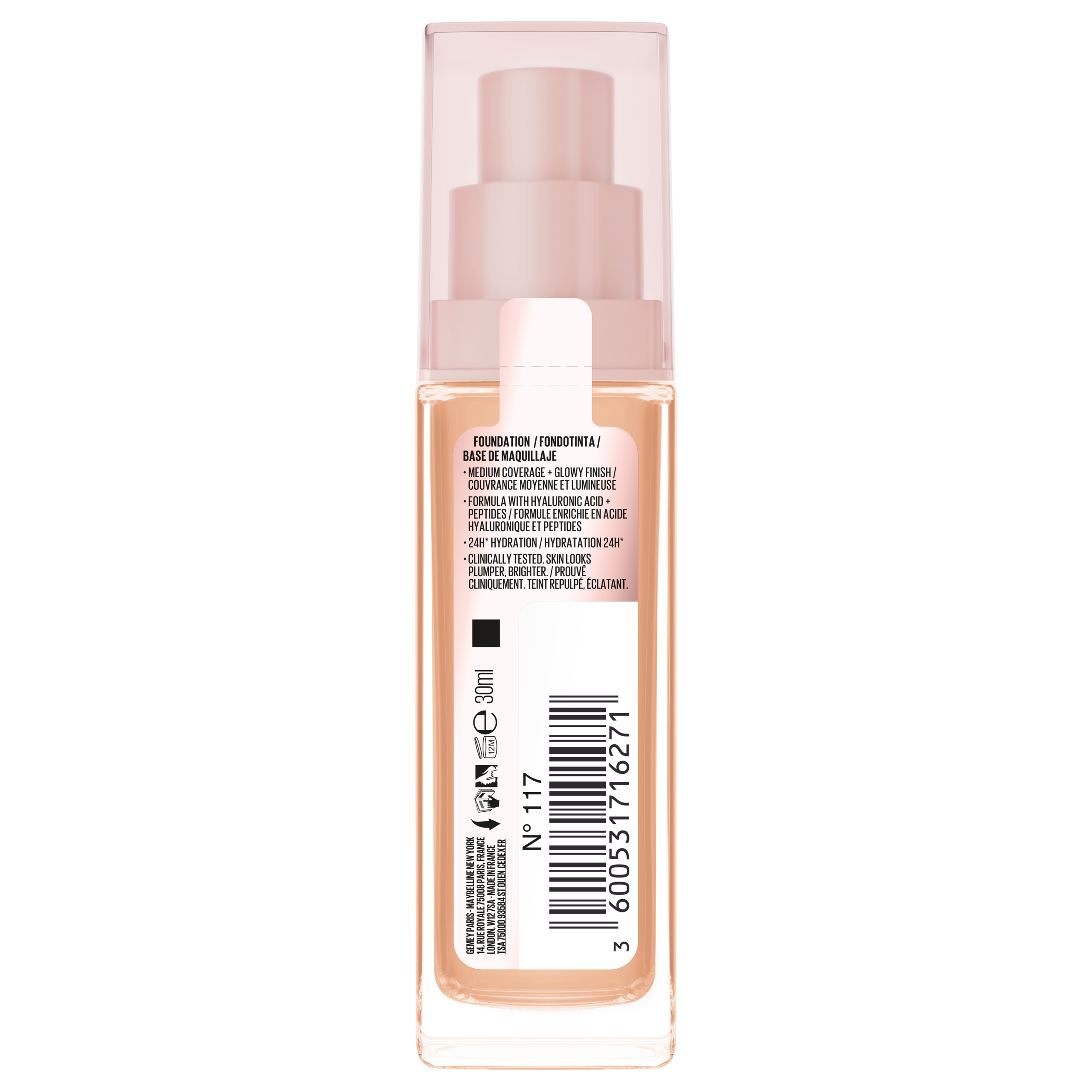 MAYBELLINE NEW YORK Lifter Plump & Glow 117 podkład rozświetlający 30ml - obrazek 2