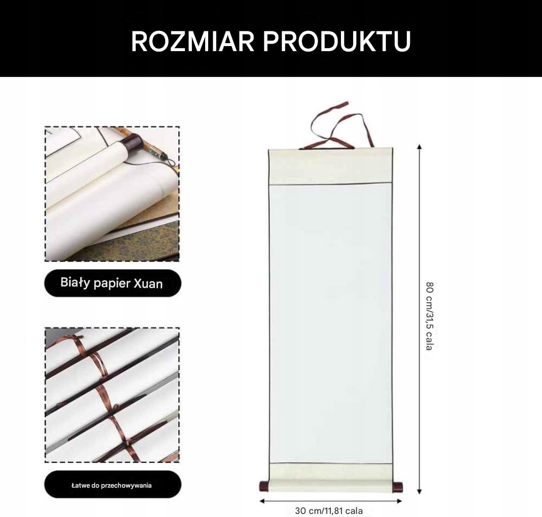 2x PAPIER RYŻOWY ZWÓJ PAPIER DO KALIGRAFII DIY 2 sztuki - obrazek 2