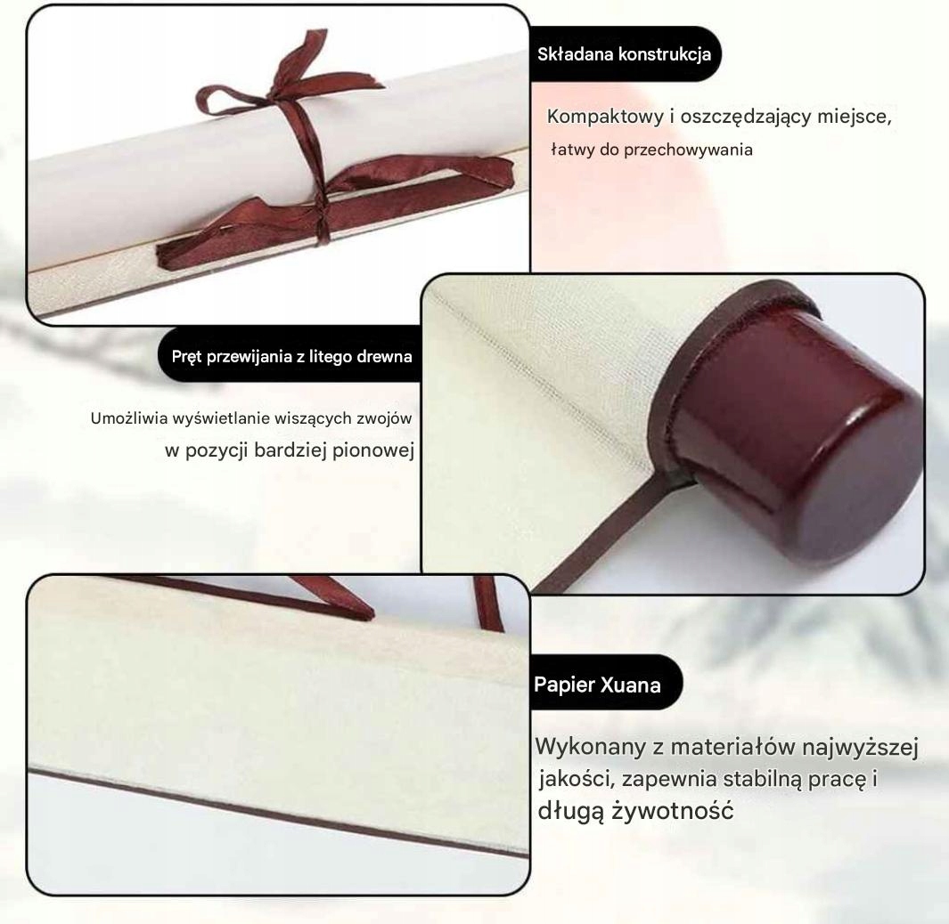 2x PAPIER RYŻOWY ZWÓJ PAPIER DO KALIGRAFII DIY 2 sztuki - obrazek 3