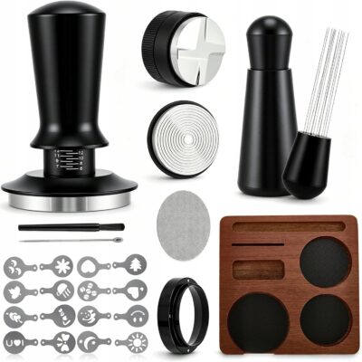 Zestaw baristy espresso tamper 58 dystrybutor puck screen akcesoria premium