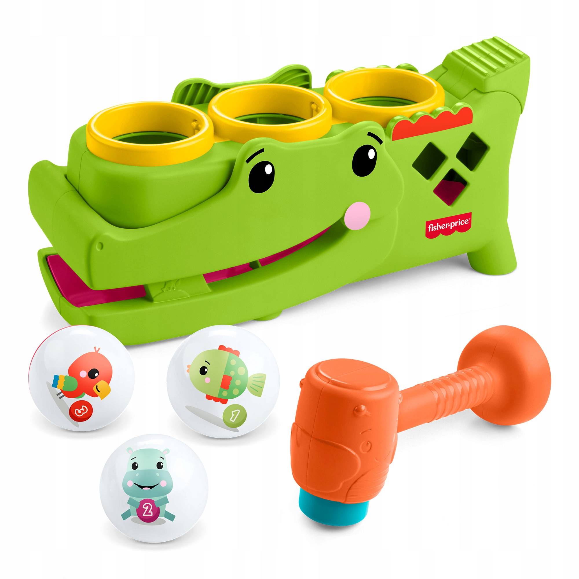 Fisher-Price Krokodyl Przebijanka Zabawka aktywizująca z piłkami 9M+ JLB94