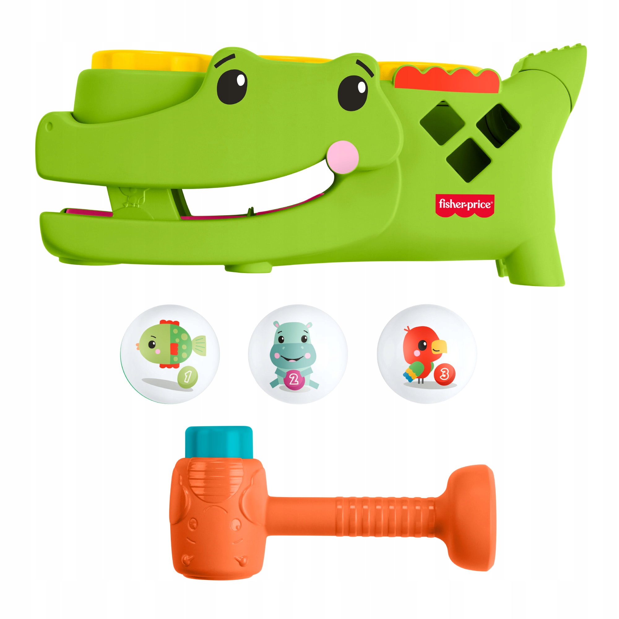 Fisher-Price Krokodyl Przebijanka Zabawka aktywizująca z piłkami 9M+ JLB94 - obrazek 2