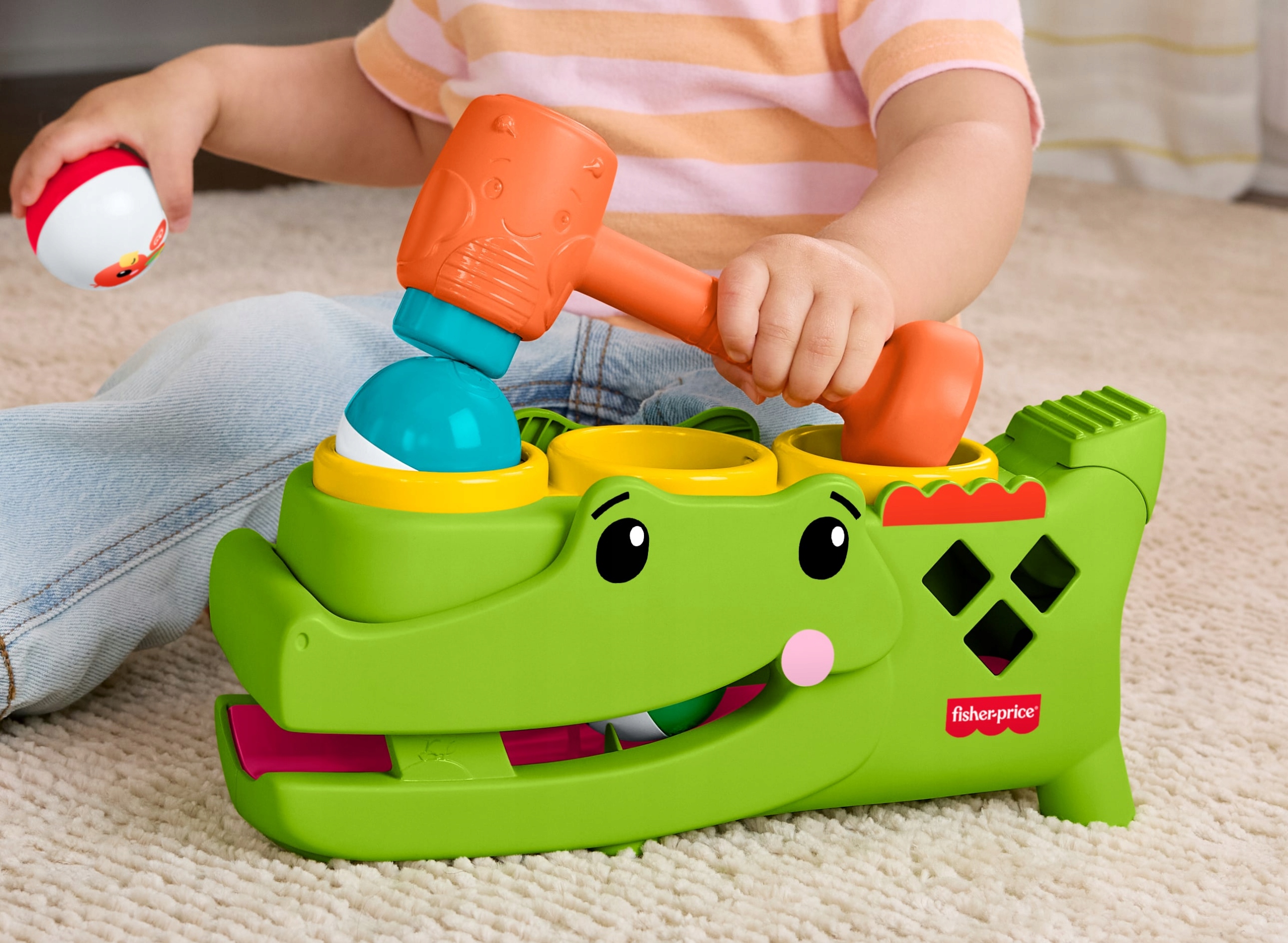 Fisher-Price Krokodyl Przebijanka Zabawka aktywizująca z piłkami 9M+ JLB94 - obrazek 5