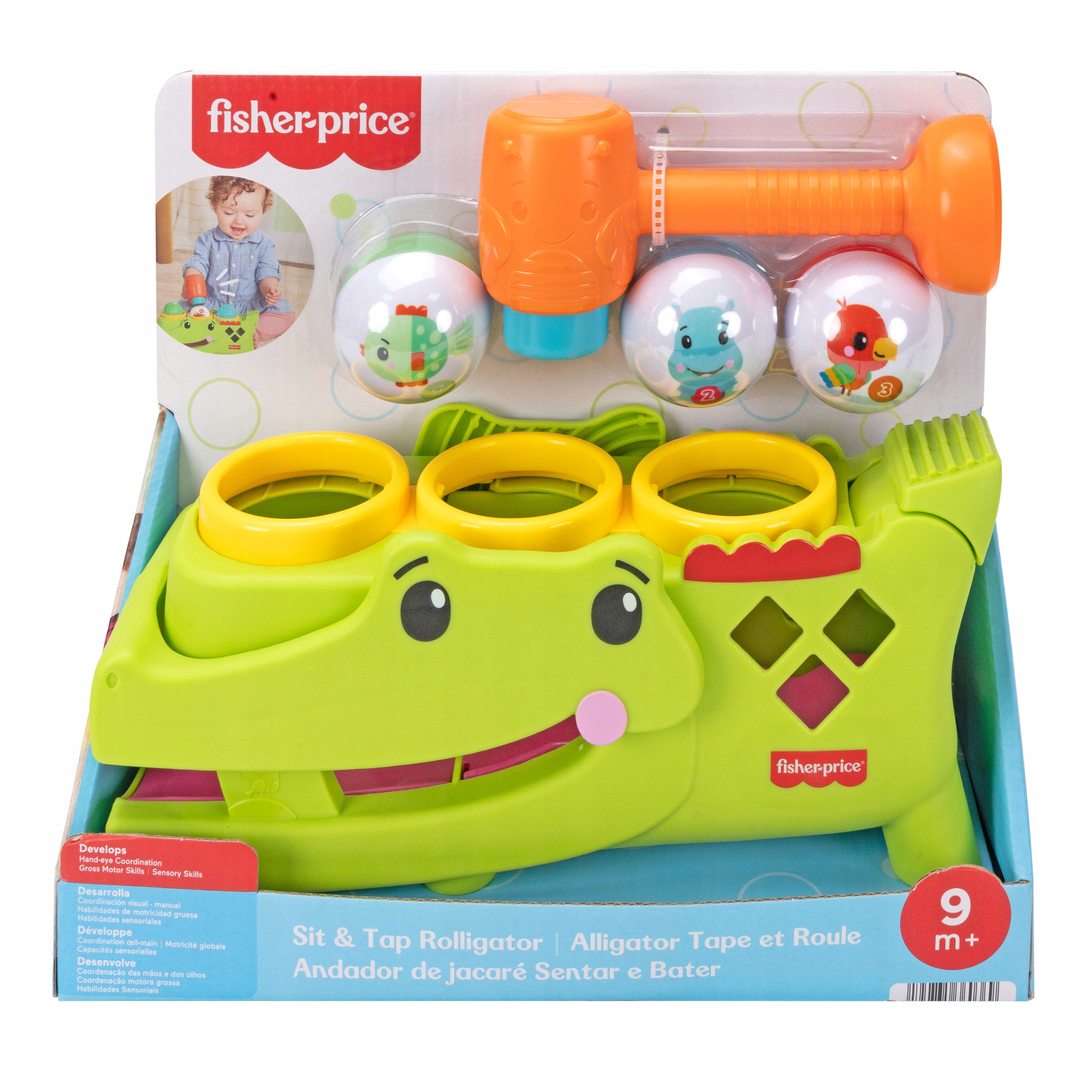 Fisher-Price Krokodyl Przebijanka Zabawka aktywizująca z piłkami 9M+ JLB94 - obrazek 6