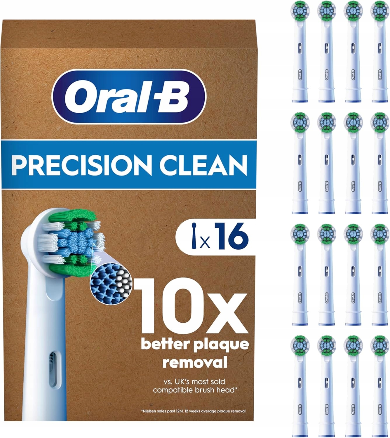16x Oryginalne Końcówki Braun Oral-B EB20 Precision Clean do Szczoteczki
