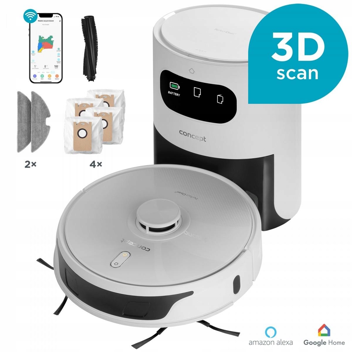 Robot sprzątający odkurzający mopujący 2w1 Concept VR3450 skanowanie 3D