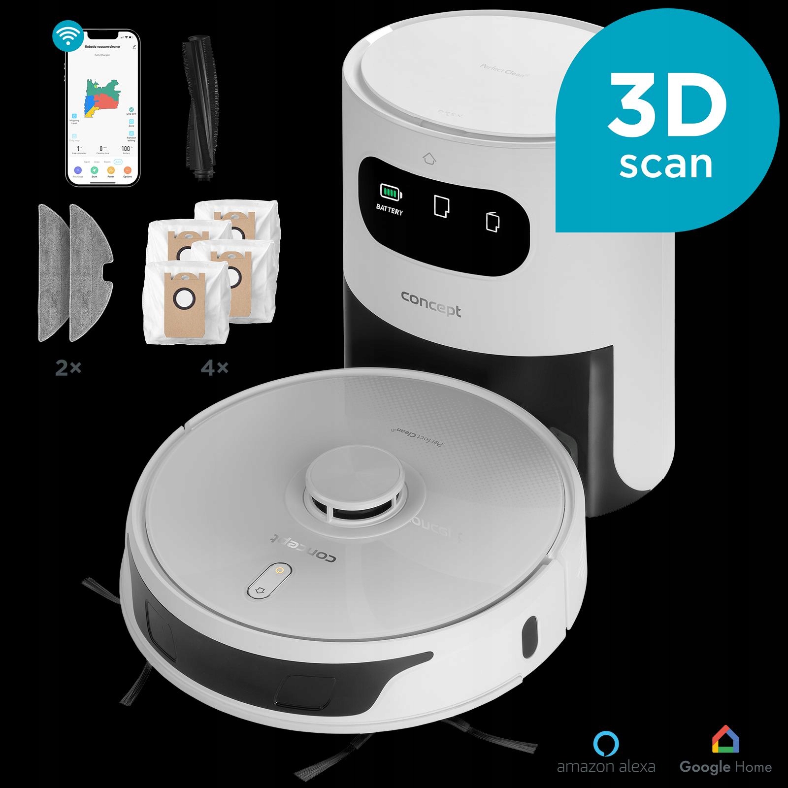 Robot sprzątający odkurzający mopujący 2w1 Concept VR3450 skanowanie 3D - obrazek 2
