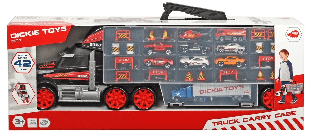 Dickie City. Ciężarówka- walizka z pojazdami Dickie Toys - obrazek 2