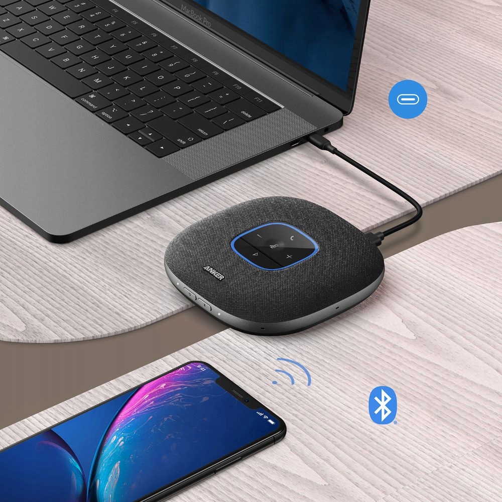 Głośnik konferencyjny ANKER AnkerWork PowerConf S3 1xUSB-C Etui Czarny - obrazek 4