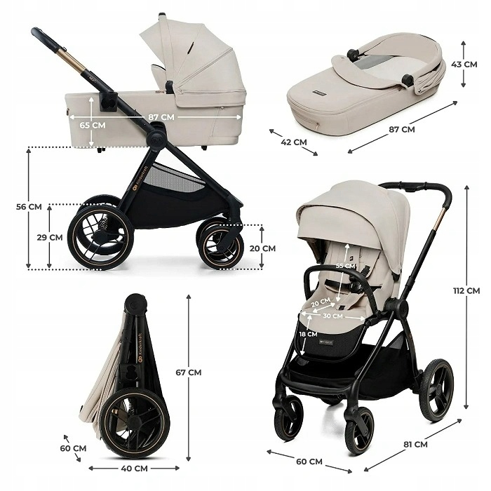 Kinderkraft wózek wielofunkcyjny 2in1 NEA 2 - soft beige - obrazek 2
