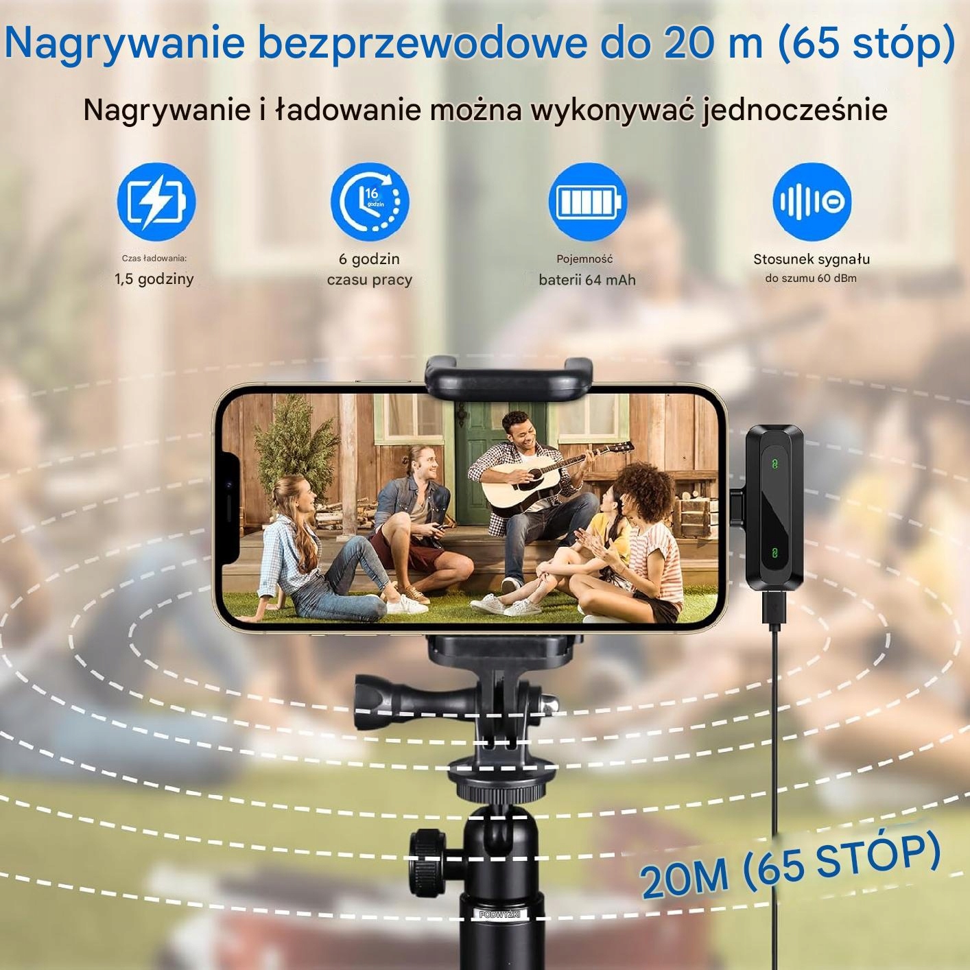 2x Mikrofon bezprzewodowy LIUWID iPhone USB-C plug-play TikTok vlog Insta - obrazek 2
