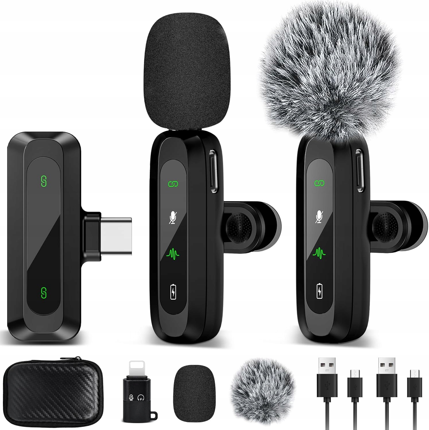 2x Mikrofon bezprzewodowy LIUWID iPhone USB-C plug-play TikTok vlog Insta - obrazek 3