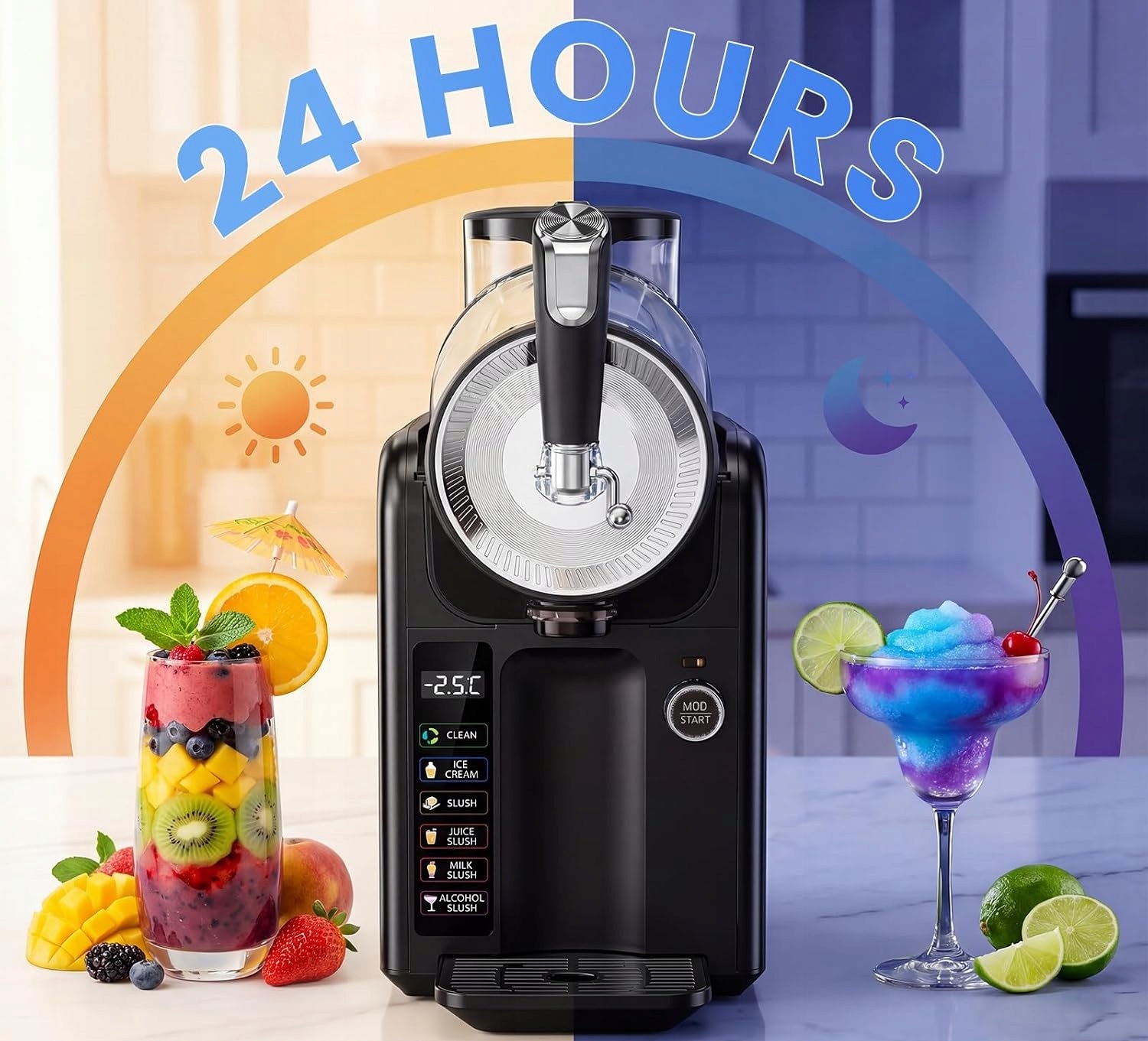 Maszyna do Lodów i Slushie 2L 6 Programów LED Samoczyszczenie - obrazek 5