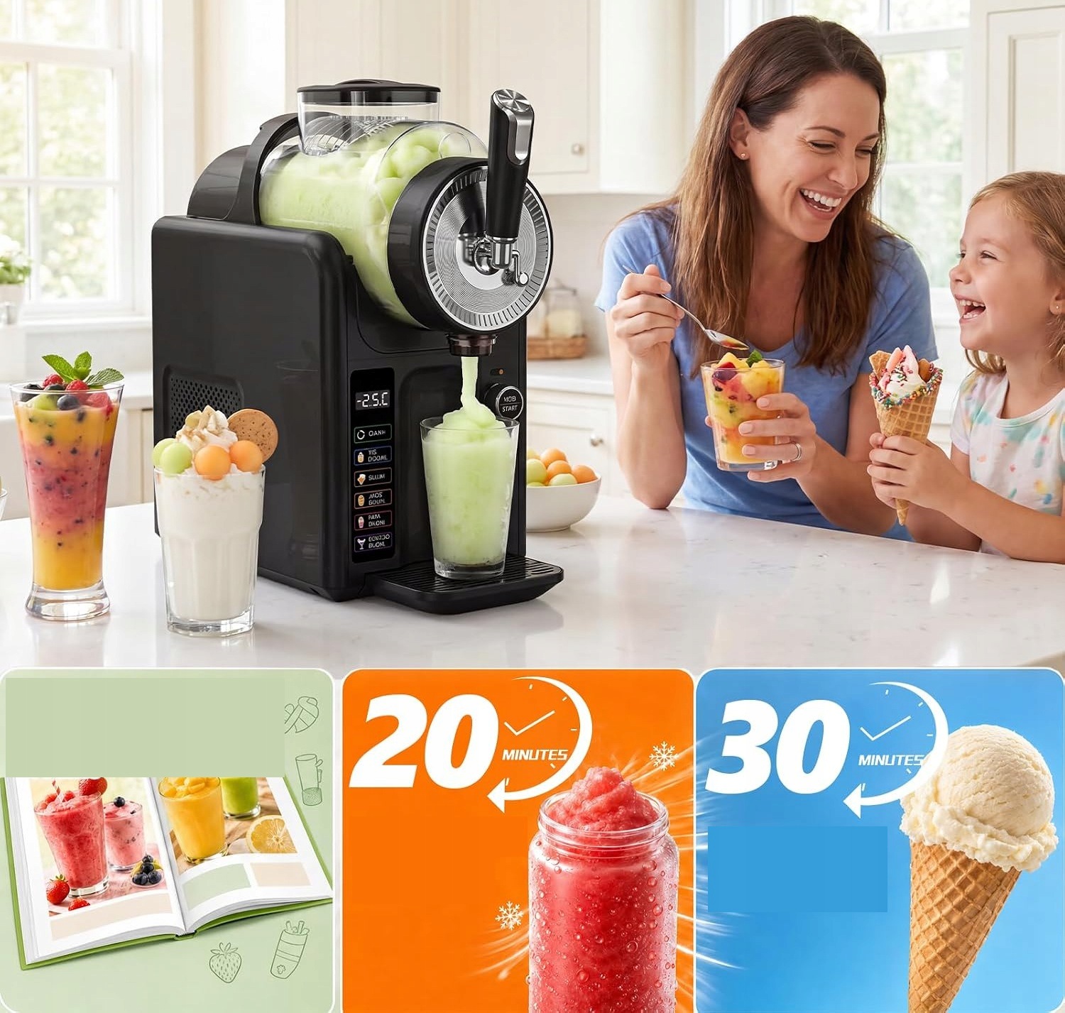 Maszyna do Lodów i Slushie 2L 6 Programów LED Samoczyszczenie - obrazek 7