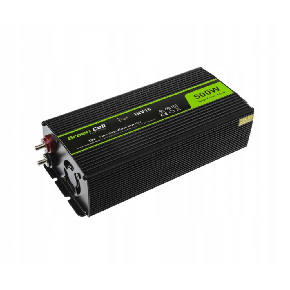 Green Cell Przetwornica 12V/230V 500W/1000W Czysty sinus