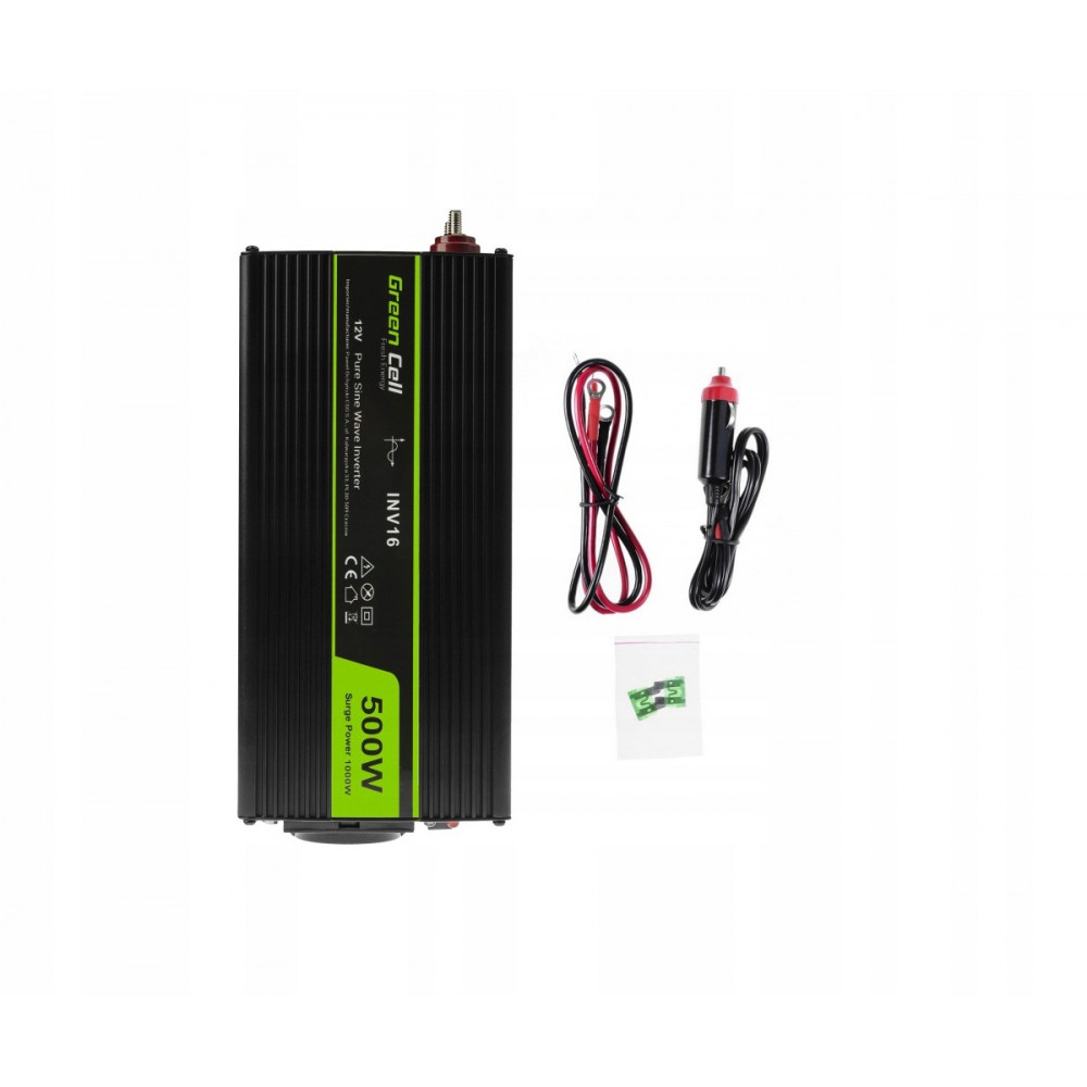 Green Cell Przetwornica 12V/230V 500W/1000W Czysty sinus - obrazek 5