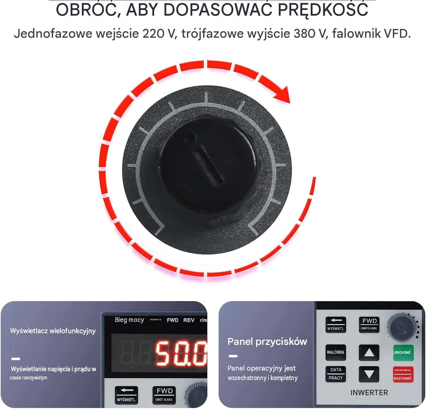 Przetwornica częstotliwości VFD 230V 2,2kW regulator obrotów silnika Jadesh - obrazek 6