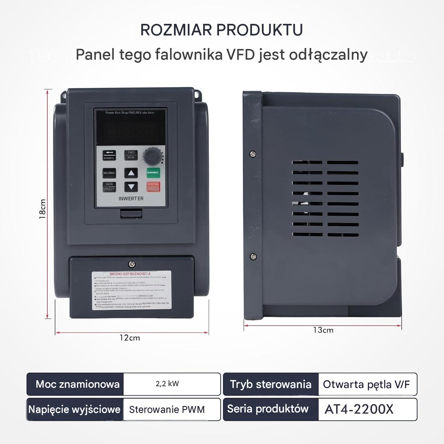 Przetwornica częstotliwości VFD 230V 2,2kW regulator obrotów silnika Jadesh - obrazek 7